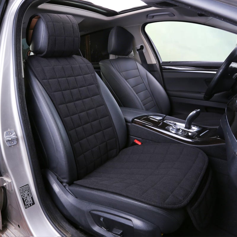 Suninbox Car Seat Covers Buckwheat Hull Universal Car Seat Covers,Bottom Seat Covers for Cars,Truck Seat Covers,Car Seat Cushion Protector Mats Pad,Gray Front Seat - Image 1